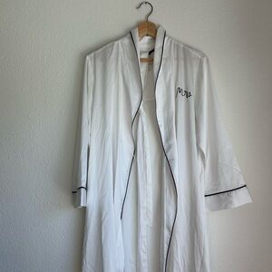 “Mrs.” Bridal White Robe with Black Trim